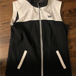 PXG Black and White Sleeveless Zip Golf Vest